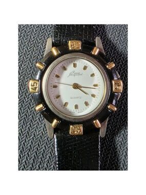 Women's Pierre Jacquard Quartz Watch Black Gold One Size
